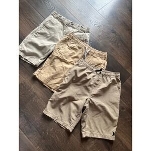 Kids Shorts Bundle Hurley Tommy TCP Tan Khaki 3 Pairs Size M 10 Casual
